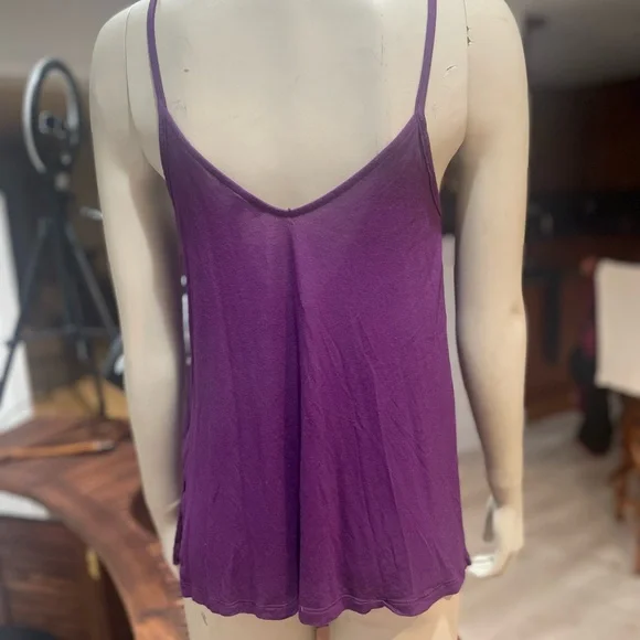 EXPRESS Purple spaghetti strap cami. Side slots are 4.5” long. EUC - Picture 3 of 6